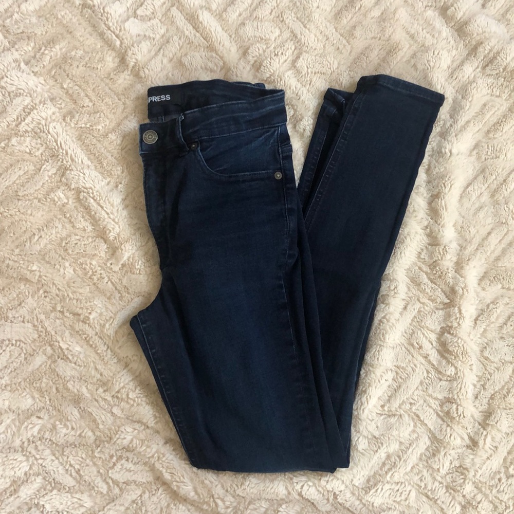 Express Dark Wash High Rise Jean Legging